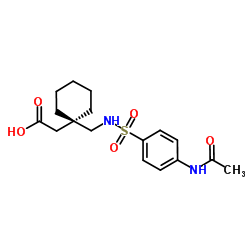 [1-({[(4-Acetamidophenyl)sulfonyl]amino}methyl)cyclohexyl]acetic acid Structure