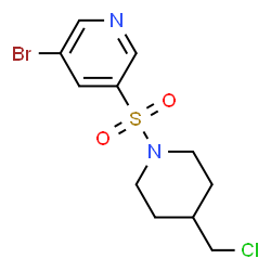 3-bromo-5-(4-(chloromethyl)piperidin-1-ylsulfonyl)pyridine structure