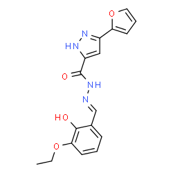 (E)-N-(3-ethoxy-2-hydroxybenzylidene)-3-(furan-2-yl)-1H-pyrazole-5-carbohydrazide picture