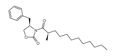 (4R)-3-((2'R)-2'-methyldodecanoyl)-4-benzyl-2-oxazolidinone Structure