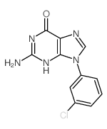 2-amino-9-(3-chlorophenyl)-3H-purin-6-one结构式