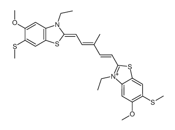 3,3'-Diethyl-5,5'-dimethoxy-6,6'-dimthylmercapto-10-methyl-thiodicarbocyanin-p-toluolsulfonat结构式