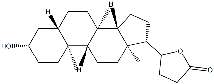 3β,20-Dihydroxy-21-nor-5α-cholan-24-oic acid γ-lactone structure