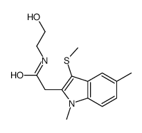 2-(1,5-dimethyl-3-methylsulfanylindol-2-yl)-N-(2-hydroxyethyl)acetamide Structure