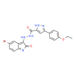 (E)-N-(5-bromo-2-oxoindolin-3-ylidene)-3-(4-ethoxyphenyl)-1H-pyrazole-5-carbohydrazide Structure