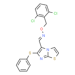 6-(PHENYLSULFANYL)IMIDAZO[2,1-B][1,3]THIAZOLE-5-CARBALDEHYDE O-(2,6-DICHLOROBENZYL)OXIME结构式