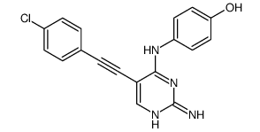 4-[[2-amino-5-[2-(4-chlorophenyl)ethynyl]pyrimidin-4-yl]amino]phenol Structure