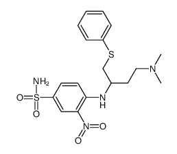 4-[[4-(dimethylamino)-1-phenylsulfanylbutan-2-yl]amino]-3-nitrobenzenesulfonamide结构式