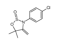 2-Oxo-3-(p-chlorophenyl)-4-methylen-5,5-dimethyl-1,2,3-oxathiazolidin Structure