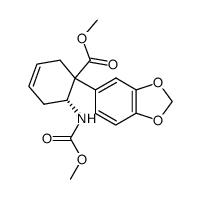 (R)-1-Benzo[1,3]dioxol-5-yl-6-methoxycarbonylamino-cyclohex-3-enecarboxylic acid methyl ester Structure