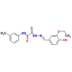 2-[(2E)-2-(3-Ethoxy-4-hydroxybenzylidene)hydrazino]-N-(3-methylphenyl)-2-oxoacetamide Structure