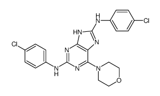 2-N,8-N-bis(4-chlorophenyl)-6-morpholin-4-yl-7H-purine-2,8-diamine Structure