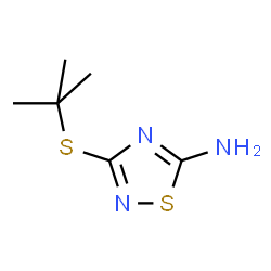 3-(tert-butylsulfanyl)-1,2,4-thiadiazol-5-amine structure