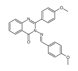 3-(4-methoxybenzylideneamino)-2-(4-methoxyphenyl)-quinazolin-4(3H)-one Structure