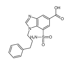 1-(3-phenylpropyl)-7-sulfamoylbenzimidazole-5-carboxylic acid结构式