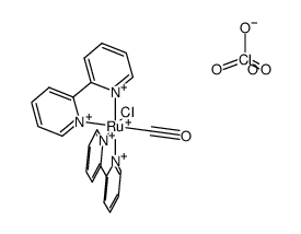 cis-[Ru(2,2'-bipyridine)2(CO)Cl]ClO4结构式