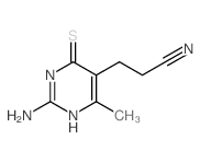 3-(2-amino-4-methyl-6-sulfanylidene-3H-pyrimidin-5-yl)propanenitrile结构式