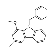 1-methoxy-3-methyl-9-(phenylmethyl)-9H-carbazole结构式