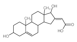 (2E)-2-(3,17-dihydroxy-10,13-dimethyl-1,2,3,4,7,8,9,11,12,14,15,17-dodecahydrocyclopenta[a]phenanthren-16-ylidene)acetic acid Structure