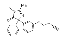 2-amino-5-[3-(but-3-ynyloxy)phenyl]-3-methyl-5-pyridin-4-yl-3,5-dihydro-4H-imidazol-4-one Structure