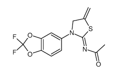 N-[(2Z)-3-(2,2-difluoro-1,3-benzodioxol-5-yl)-5-methylene-1,3-thiazolidin-2-ylidene]acetamide Structure