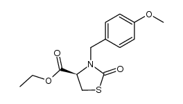 (-)-3-(4-methoxybenzyl)-2-oxo-thiazolidine-4-carboxylic acid ethyl ester Structure