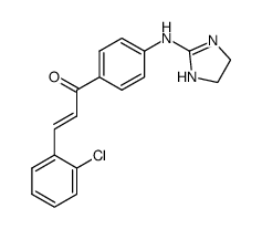 (E)-3-(2-Chloro-phenyl)-1-[4-(4,5-dihydro-1H-imidazol-2-ylamino)-phenyl]-propenone结构式