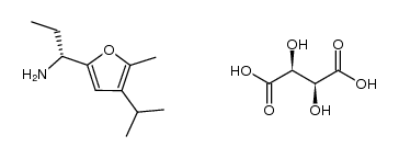 (R)-1-(4-isopropyl-5-methylfuran-2-yl)propan-1-amine (2S,3S)-2,3-dihydroxysuccinate结构式