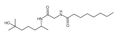 N-(((R)-6-hydroxy-6-methylheptan-2-ylcarbamoyl)methyl)octanamide结构式