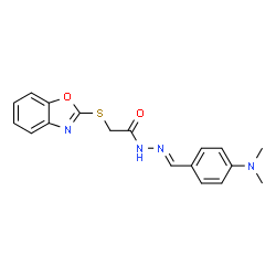 (E)-2-(benzo[d]oxazol-2-ylthio)-N-(4-(dimethylamino)benzylidene)acetohydrazide picture