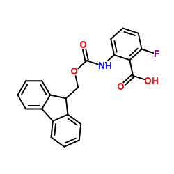 2-{[(9H-Fluoren-9-ylmethoxy)carbonyl]amino}-6-fluorobenzoic acid结构式