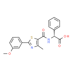 (2R)-({[2-(3-methoxyphenyl)-4-methyl-1,3-thiazol-5-yl]carbonyl}amino)(phenyl)ethanoic acid结构式