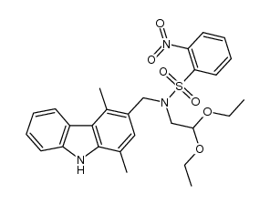 N-(2,2-diethoxyethyl)-N-((1,4-dimethyl-9H-carbazol-3-yl)methyl)-2-nitrobenzenesulfonamide结构式