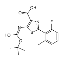 5-(tert-butoxycarbonylamino)-2-(2,6-difluorophenyl)thiazole-4-carboxylic acid structure