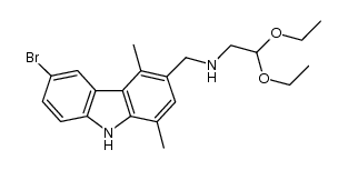 N-((6-bromo-1,4-dimethyl-9H-carbazol-3-yl)methyl)-2,2-diethoxyethanamine结构式