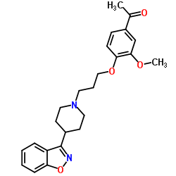 1-(4-{3-[4-(1,2-Benzoxazol-3-yl)-1-piperidinyl]propoxy}-3-methoxyphenyl)ethanone Structure