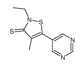 2-ethyl-4-methyl-5-pyrimidin-5-yl-1,2-thiazole-3-thione Structure