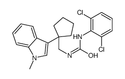 1-(2,6-dichlorophenyl)-3-[[1-(1-methylindol-3-yl)cyclopentyl]methyl]urea Structure