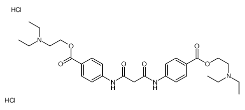 2-[4-[[3-[4-[2-(diethylazaniumyl)ethoxycarbonyl]anilino]-3-oxopropanoyl]amino]benzoyl]oxyethyl-diethylazanium,dichloride Structure