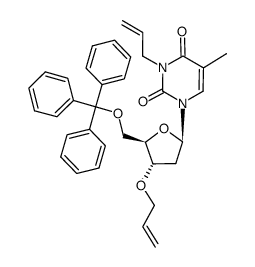 3'-O-,N3-diallyl-5'-O-trityl thymidine结构式