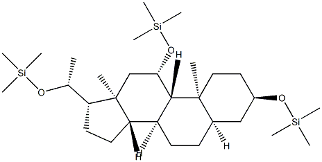 [[(20R)-5β-Pregnane-3α,11β,20-triyl]tri(oxy)]tris(trimethylsilane)结构式