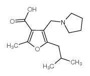 5-isobutyl-2-methyl-4-pyrrolidin-1-ylmethyl-furan-3-carboxylic acid structure