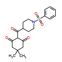 5,5-Dimethyl-2-{[1-(phenylsulfonyl)-4-piperidinyl]carbonyl}-1,3-cyclohexanedione Structure