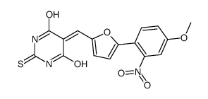 5-[[5-(4-methoxy-2-nitrophenyl)furan-2-yl]methylidene]-2-sulfanylidene-1,3-diazinane-4,6-dione结构式