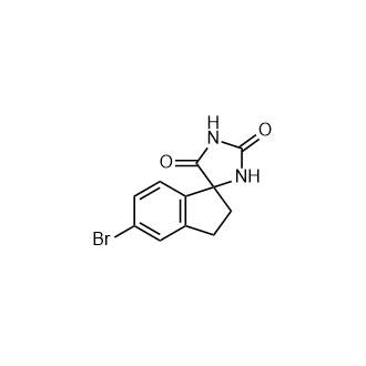 5-溴-2,3-二氢螺[咪唑烷并-4,1-茚]-2,5-二酮结构式