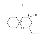 4-hydroxy-2-iodomethyl-4-methyl-1-oxa-6-azonia-spiro[5.5]undecane, iodide Structure