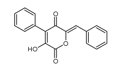 6-Benzyliden-3-hydroxy-4-phenyl-2H-pyran-2,5(6H)-dion Structure