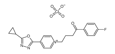 4-(5-cyclopropyl-1,3,4-oxadiazol-2-yl)-1-(3-p-fluorobenzoylpropyl)pyridinium perchlorate结构式