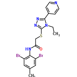 N-(2,6-Dibromo-4-methylphenyl)-2-{[4-ethyl-5-(4-pyridinyl)-4H-1,2,4-triazol-3-yl]sulfanyl}acetamide Structure