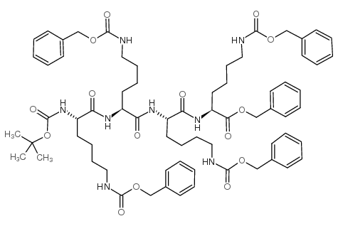 Boc-Lys(Z)-Lys(Z)-Lys(Z)-Lys(Z)-OBzl结构式